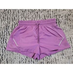 Nine West Active Lilac Purple Running Athletic Shorts Mesh Panels Drawstring M